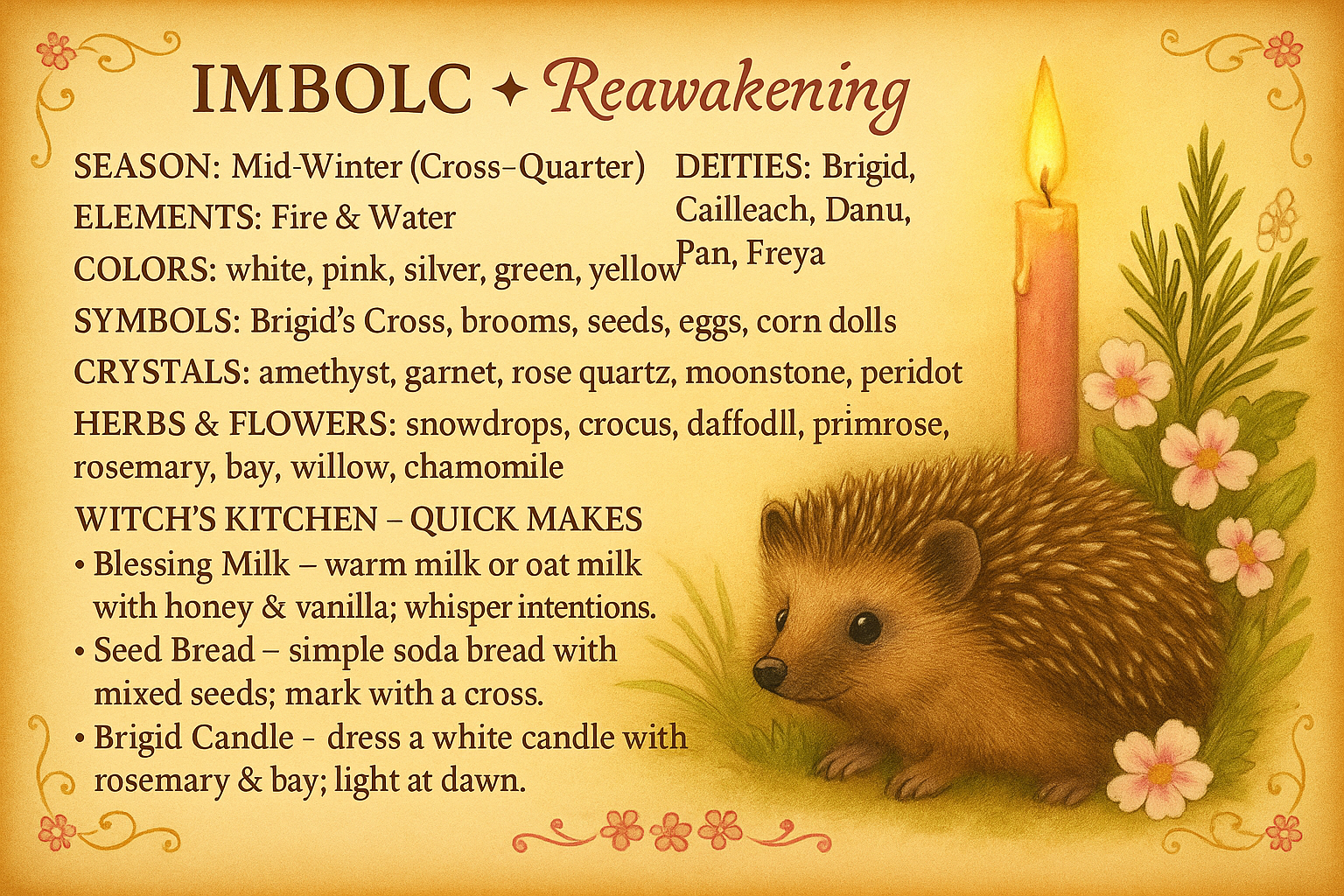 Imbolc parchment card