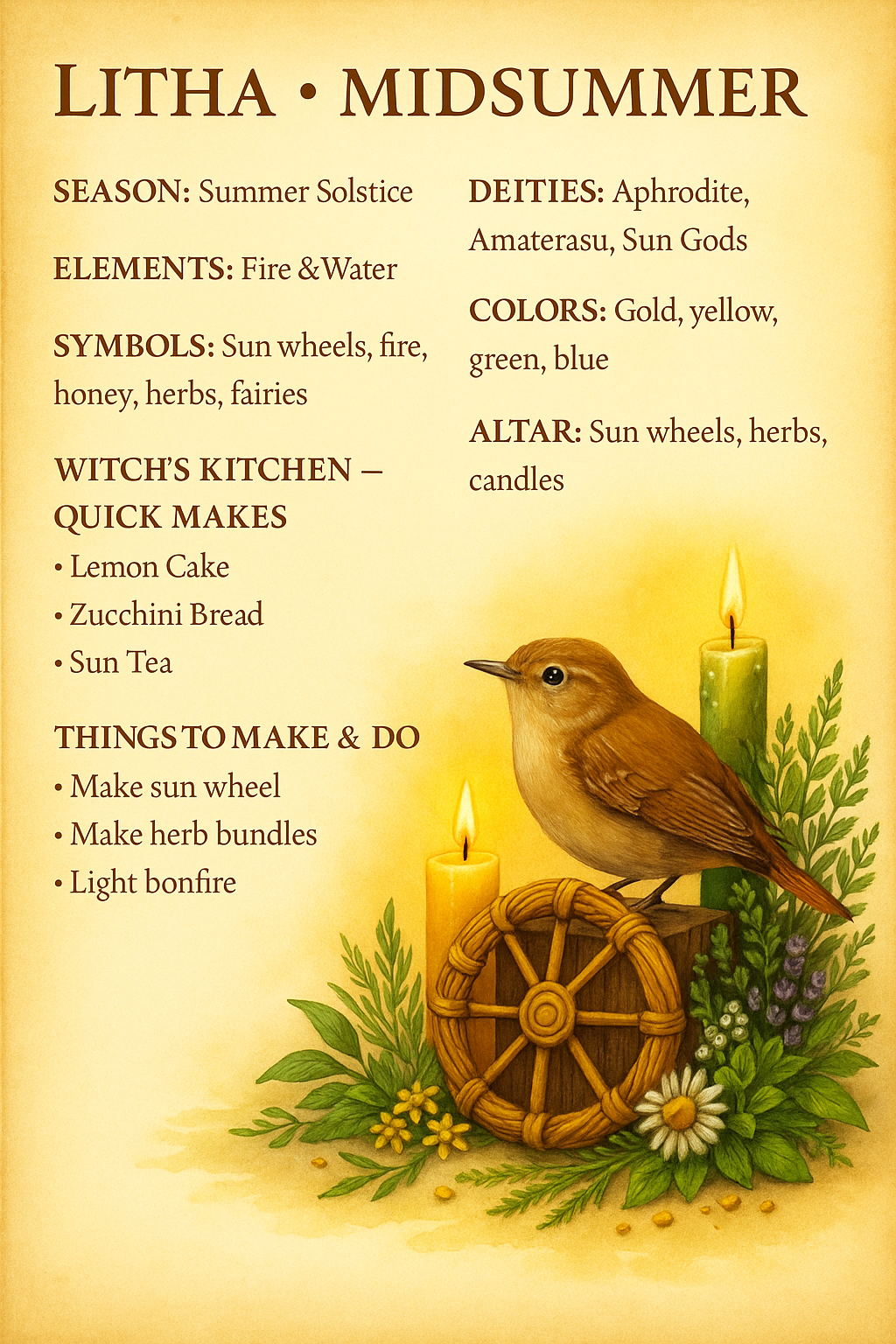 Litha parchment card