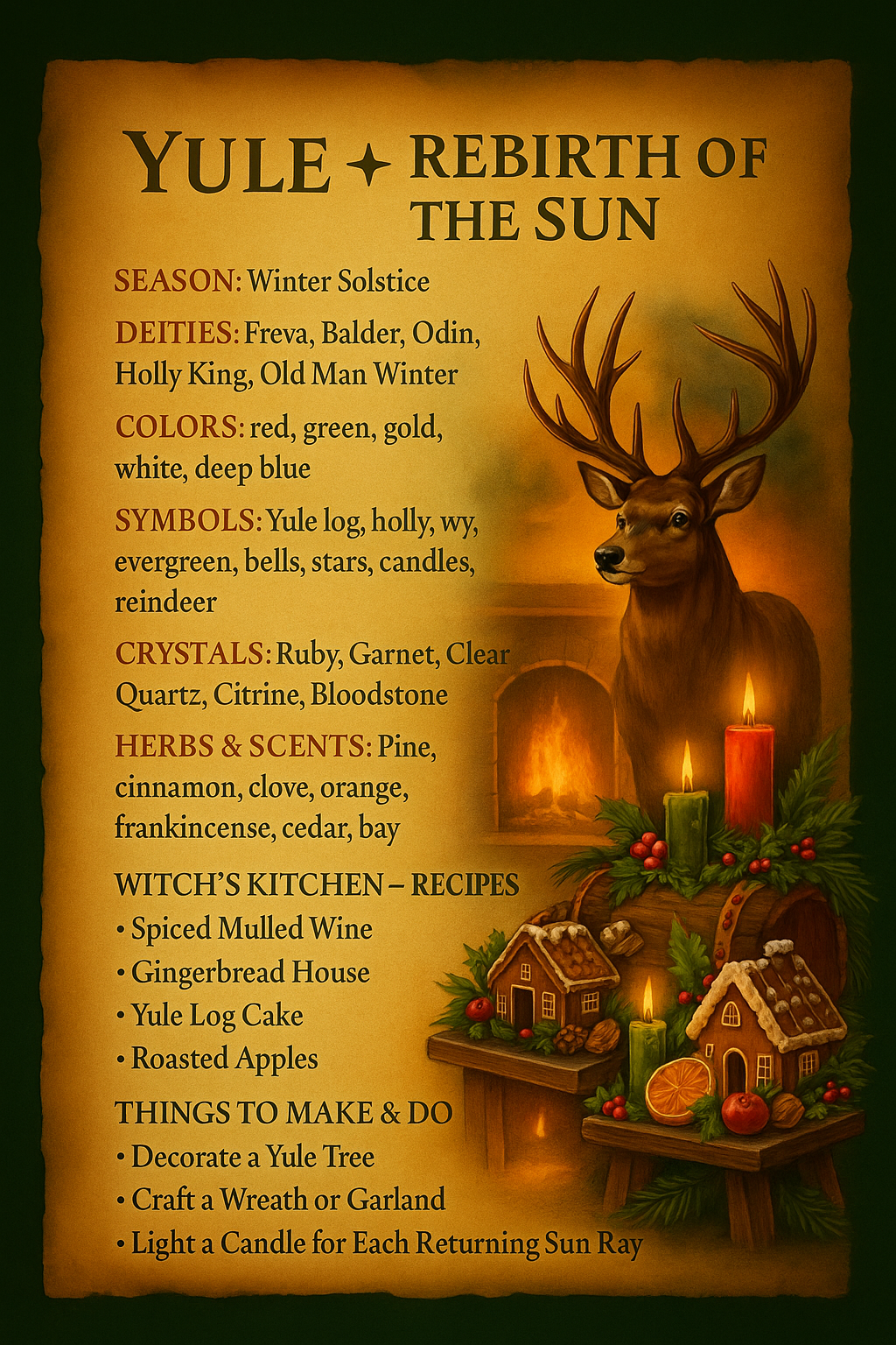 Yule parchment card