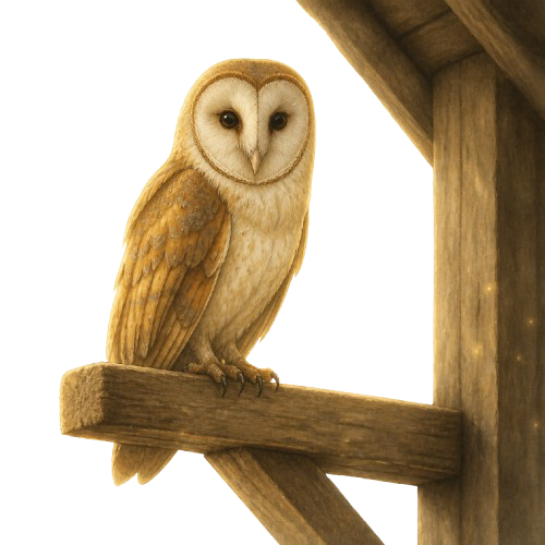 A barn owl in flight