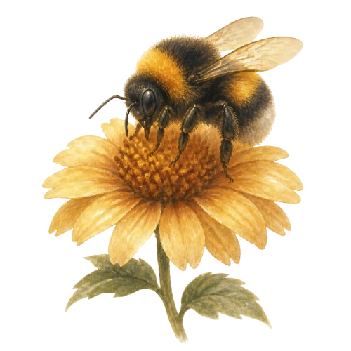 A bumblebee amongst flowers