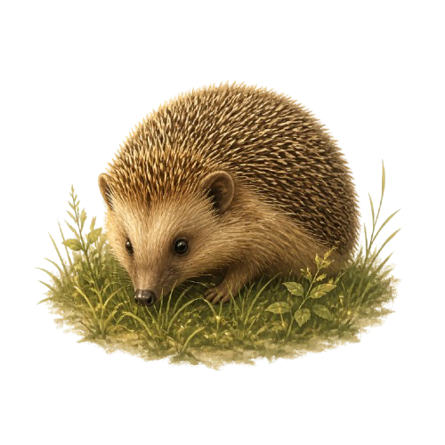 A hedgehog amongst leaves