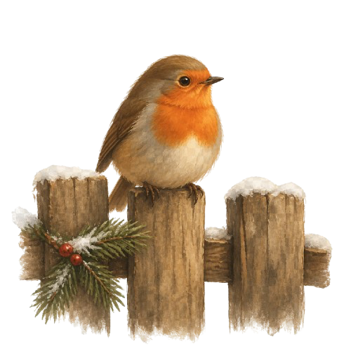 A robin perched on a branch