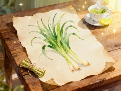 Lemongrass stalks and leaves, lemon-coloured charm objects, ribbon and parchment arranged in a cottage apothecary style